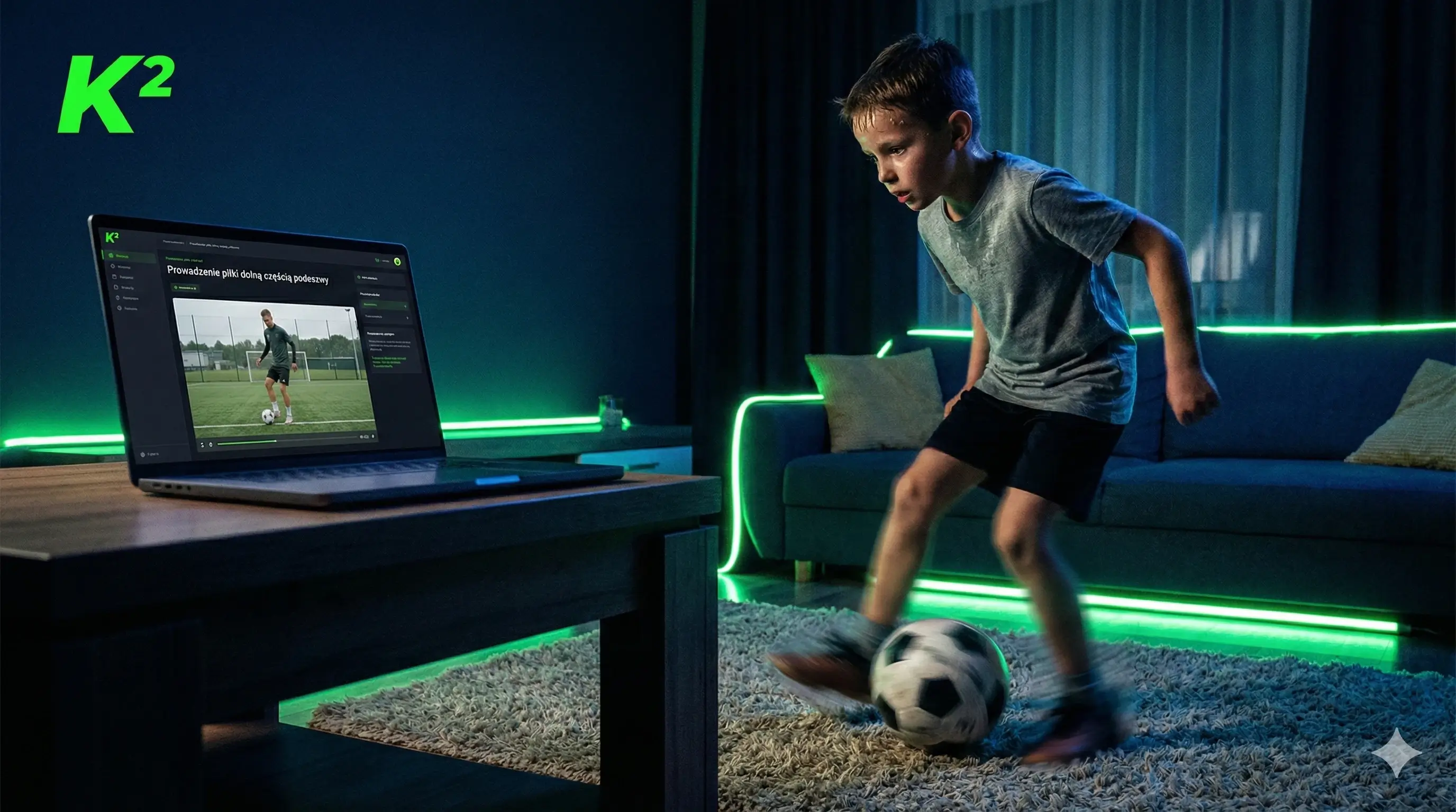 Boisko w salonie? Jak technologia microlearningu zmienia 2m² dywanu w centrum treningowe.
